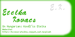 etelka kovacs business card